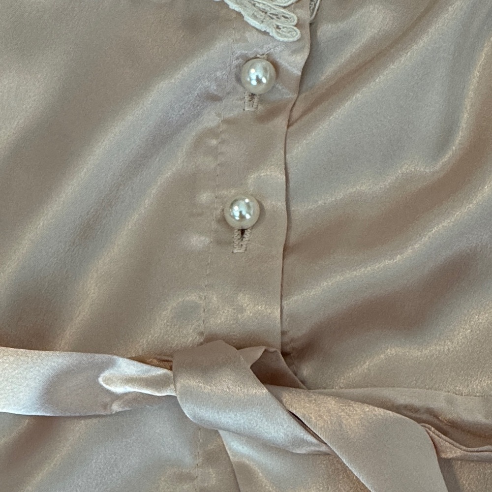 Lace & Beaded Detailed Short Robe  with Chemise by California Dynasty S - Picture 12 of 16